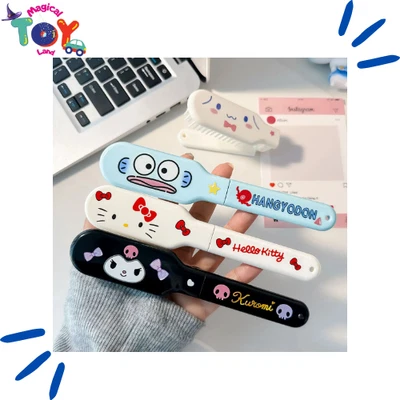 Mini pente dobrável Sanrio Series Kuromi desenho animado bonito pente de massagem de cabelo estudantil bumbum - Imagem 1 de 4