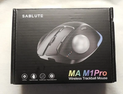 SABLUTE Rechargeable Wireless Trackball Mouse Ergonomic 2 Bluetooths Plus  2.4G - Image 1 of 4