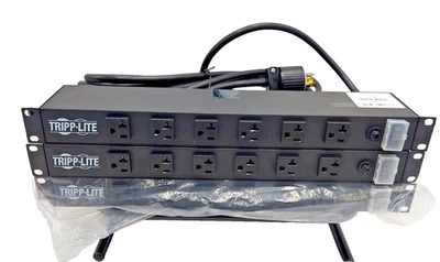 LOT OF 3 Tripp-Lite RS-1215-20T 1U Rack-Mount Power Strip, 120V, 20A - Image 1 of 4