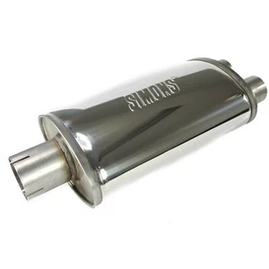 Acero Inox. Silenciador Escape Deportivo Pote Simons "Split" 63mm-2x51mm - Afbeelding 1 van 5