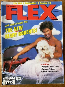 FLEX Bodybuilding Magazine July 1986 Cover Mary Roberts, Arnold's Raw Deal 9514* - Imagen 1 de 2