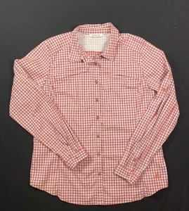 Ladies Orvis Long Sleeve Plaid Button Front Shirt Size Large 2 Zipper Pockets - Picture 1 of 14