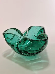 Murano Glas grüne Schale 14 cm Ballicante glass - Picture 1 of 8