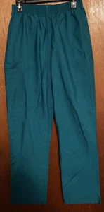 Dickies Women's Signature Elastic Waist Scrubs Pant, Turquoise Green￼￼ Sz M - Picture 1 of 5