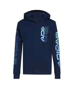 Adidas Big Boys Long Sleeves Digital Escape Hooded T-Shirt Navy Size XL - Picture 1 of 2