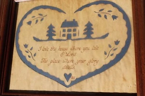 German SCHERENSCHNITTE I Love where You Live Oh Lord framed wall Decor FREE SHIP - Picture 1 of 6
