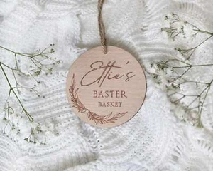 Personalised Engraved Easter Basket Tags | Easter Keepsake Decoration | Wooden B - Picture 1 of 10