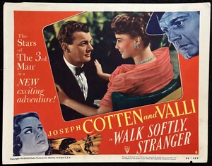 WALK SOFTLY, STRANGER Orig Movie Lobby Card Poster Valli Joseph Cotton Film Noir - Picture 1 of 2