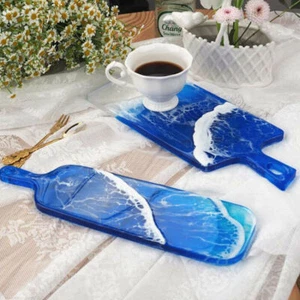 1/2X Resin Silicone Tray Molds Large Serving Handle Board Epoxy Resin DIY Mould - Picture 1 of 11