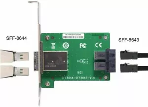 Podwójne porty Mini SAS HD SFF-8644 na wewnętrzny adapter żeński SAS HD SFF-8643 PCBA - Zdjęcie 1 z 7