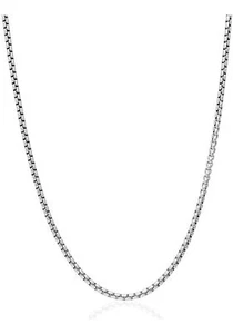 925 Sterlingsilber Rhodium 1,0 mm Runde Box Kette Halskette ITALIEN - 16" - Bild 1 von 1