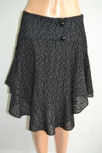 Chloe Black w/White Stripes Asymmetric Ruffle Skirt Size F 40/US 8 - Picture 1 of 7