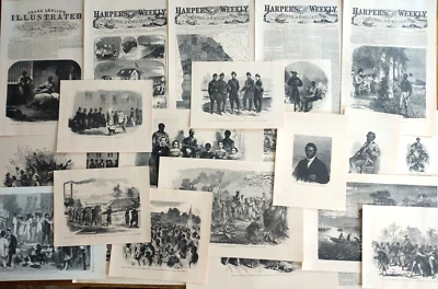 23 Historical African American Civil War Prints ~ Harper's & Leslie's Weekly - Image 1 of 4