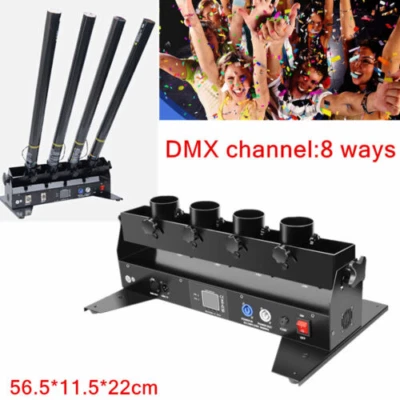 4Shots Confetti Cannon Launcher DMX Remote Stage Effect For Disco Club Reveal 8M - Image 1 of 4