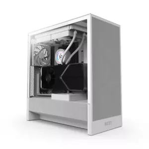 NZXT H5 Flow 2024 Mid Tower Case - White, High Airflow, Liquid Cooling Support - Picture 1 of 9