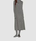 $145 Lauren Ralph Lauren Women's Blue Striped Stretch Cotton-Blend Dress Size 14