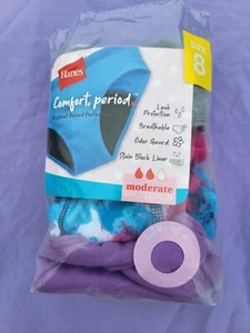 Hanes Period Underwear Girls Hipsters 4 Pack Size 8 New Opened Sustainable - Picture 1 of 5