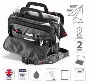 15.6" Laptop iPad Briefcase Organiser Business Shoulder Bag Black is0104 - Picture 1 of 4