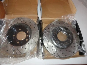 Front Drilled Brake Rotors Black Pair 2 for BMW Z4 325Ci 320i 325i 325xi 328i Z3 - Picture 1 of 8