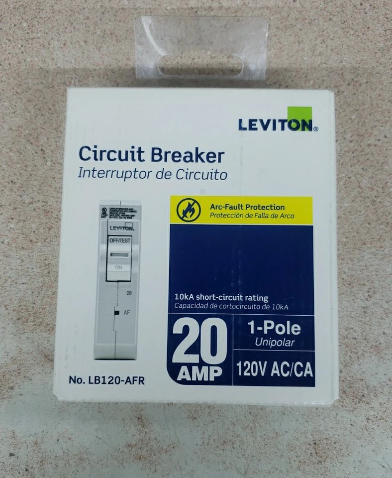 Leviton LB120-AFR - Disyuntor - 1 Polo 20 Amp 120v AC/CA Foto 1 de 1