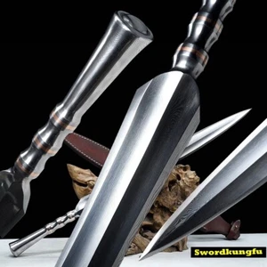 Handgefertigte gefaltete Stahlklinge chinesisches KUNGFU Schwert Stahlgriff scharf Jagdmesser - Bild 1 von 11