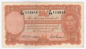Australia, 10 Shillings, 1942, Sign: H.T. Armitage/S.G. Macfarlane, P25b, XF+ - Picture 1 of 3