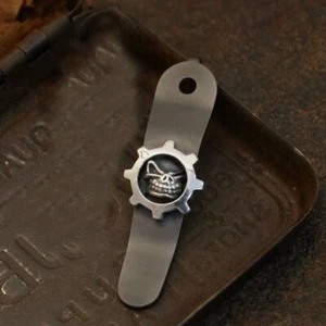1 pz. S925 Gear Skull Engrave Black TC4 Clip tascabile per Strider SNG/SMF - Foto 1 di 4