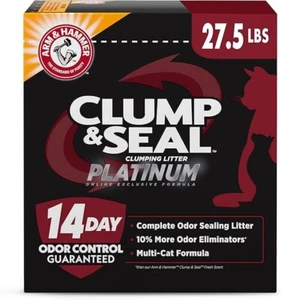 ARM & HAMMER Clump & Seal Platinum, sellado completo de olores agrupación arena para gatos - Imagen 1 de 4