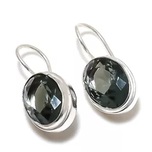 Alexandrite Gemstone Handmade 925 Sterling Silver Jewelry Earrings Sz 1.20" - Picture 1 of 1