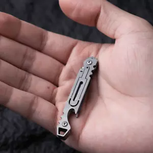 Mini Stainless Steel Keychain Utility Folding Knife w/Bottle Opener Outdoor Tool - Picture 1 of 12