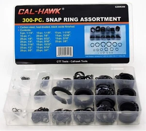 300pc Snap Ring Assortment 18 Sizes Retaining Rings Set Kit, CZSR300 - Picture 1 of 1
