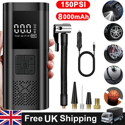 Electric Cordless 12V 150PSI Car Tyre Inflator Pump Portable Air Compressor Pump - Image 1 of 4