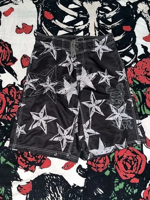 Pantalones cortos de tabla vintage para hombre Y2K 2000’s Surfer Skater Nor Cal Star talla 30 Foto 1 de 3