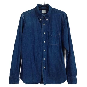 orSlow Denim Button Down Hemd Größe 3 Indigoblau Japanisch Freizeit Kostenloser Versand - Bild 1 von 8
