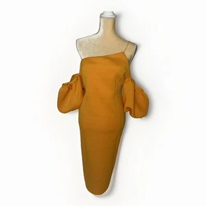 Asos Design asymmetrisches Midikleid Puffärmel Größe US 14 - Bild 1 von 13