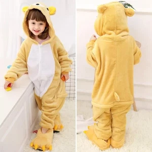 Bear Kids Animal Pajamas Kigurumi Costumes Cosplay Shoe Animal Sleepwear Boys + - Picture 1 of 7