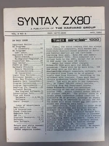 ZX80 Sinclair Timex Computer Publication - SYNTAX Vol 3 No 5 May 1982 Original - Picture 1 of 1
