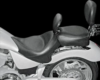 Mustang Negro Vintage Wide Touring 2 piezas Asiento con Respaldo Victory Kingpin 03-13 Foto 1 de 4