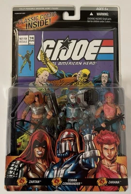 GI Joe 2005 Comic 3 pack Zartan, Cobra Commander W/Battle Armor, & Zarana MOC - Image 1 of 3