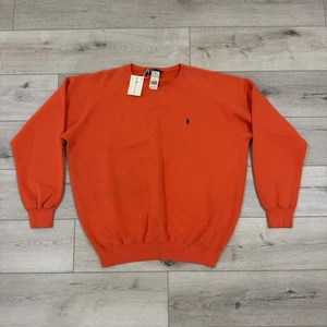 Deadstock Polo Ralph Lauren Crewneck Sweat Shirt Large Orange Adult Mens - Picture 1 of 12