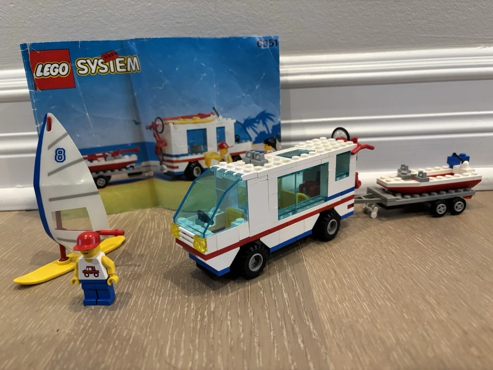 Cámper LEGO Town 6351 Surf N' Sail de colección (1992) - 96% completo + manual - LEER Foto 1 de 4