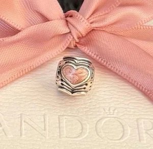 Pandora Charm Corazón Esmaltado Rosa Plata #790591EN28 - Imagen 1 de 3