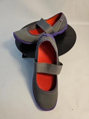 Crocs женщин дуэт занят день плоскостях серый с фиолетовый нейлона резиновые подошвы размер W8 все Ter - Изображение 1 из 4