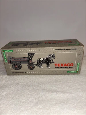 ERTL Texaco Locking Coin Bank 9390VP CS #8 Die-Cast Horse & Tanker 1991 - Image 1 of 2