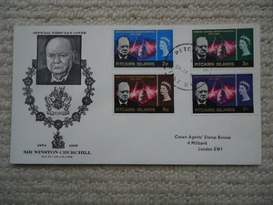 1965 PITCAIRN ISLANDS WINSTON CHURCHILL Illustrated First Day Cover. SG53 - SG56 - Picture 1 of 4