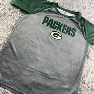 Green Bay Packers Shirt Youth Extra Large Gray Performance Short Sleeve Tee NFL - Picture 1 of 8