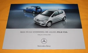 Mercedes-Benz A-Klasse Polar Star 2006 Prospekt Brochure Catalogue Depliant - Bild 1 von 1