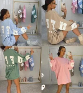 Women’s Ladies Relaxed Buffalo Back Slogan Oversized Sweatshirt Jumper Top - Picture 1 of 16