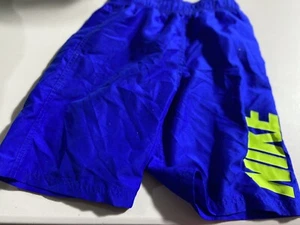 Nike Kids Swimming Shorts Blue And Neon Size Small S - Picture 1 of 1