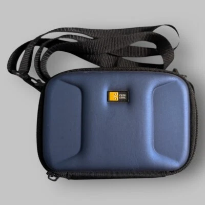 Bolso para cámara Case Logic pequeño negro azul bolsillo cremallera correa para el hombro Foto 1 de 4